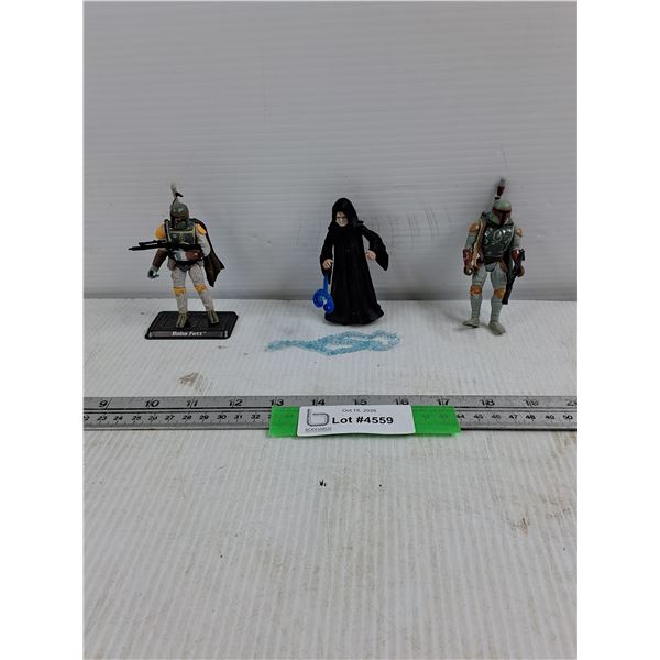(3) Star Wars Action Figures - (2) Boba Fetts & Emperor Palpatine- Cannot Authenticate