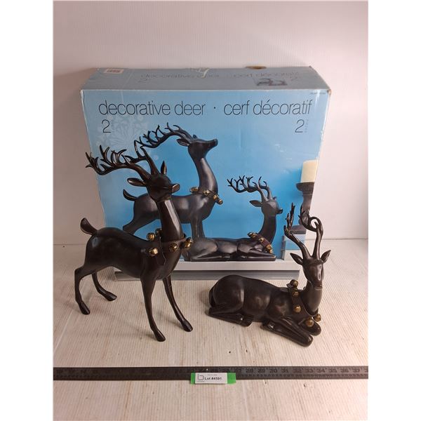 Set of 2 Ornamental Reindeer - 18" Tallest