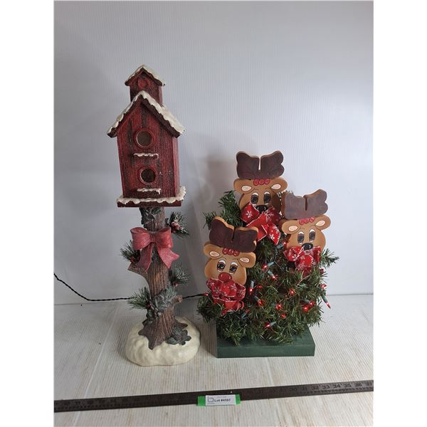 (2) Electrified Ornamental Christmas Decor - Tallest 28" - Tested, Pickup Preferred