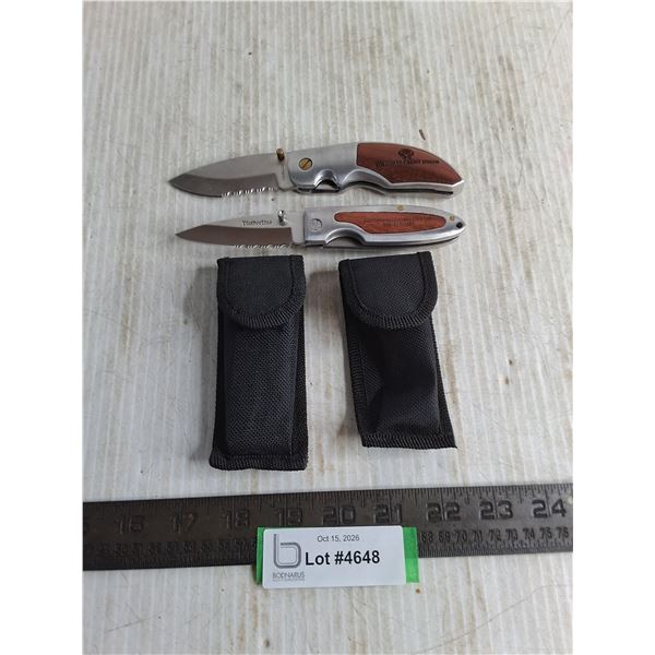 (2) Promotional Jack Knives w/Belt Cases