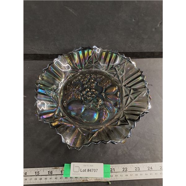 Blue Iridescent Bowl 11" Diameter