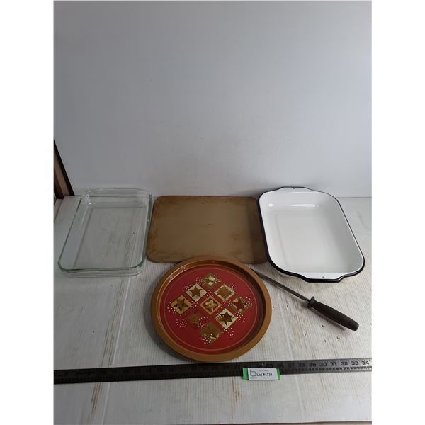 Stoneware Cutting Board, Casserole Dishes, Serving Tray, Knife Sharpener
