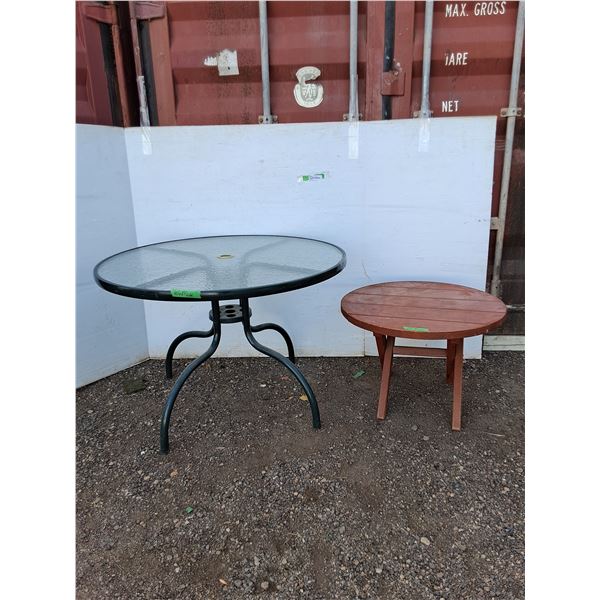 *** Glasstop Table (40x27.5") & Raised Chair (46") - As Is, Pickup Only