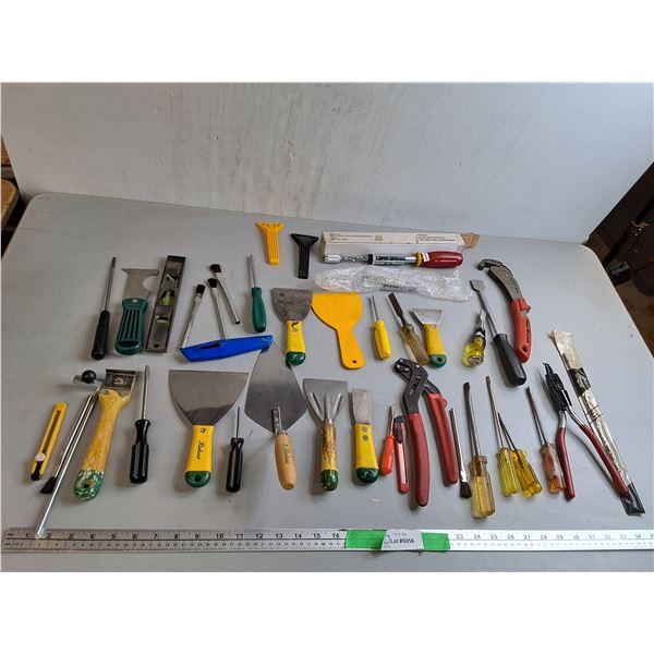 Screwdrivers, Level, Drywall Trowel, Misc.
