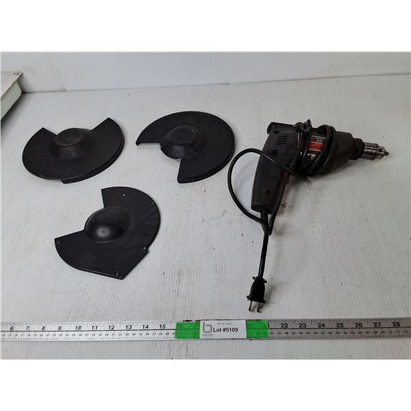 Skil 3/8  Variable Speed Drill- Powers On & Bench Grinder Wheelguards