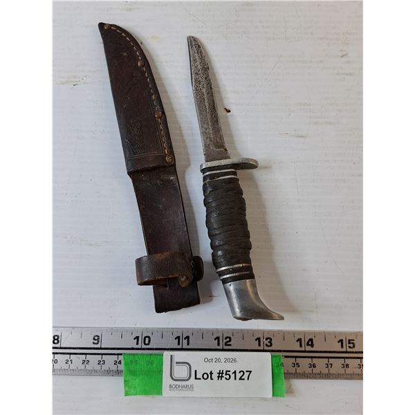 Well-Sharpened Richard Herder Knife with Decorated Sheath As-Is