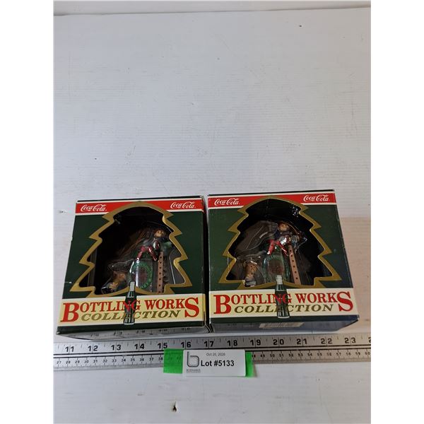(2) Coca-Cola Bottling Collection Brand Ornaments NIB