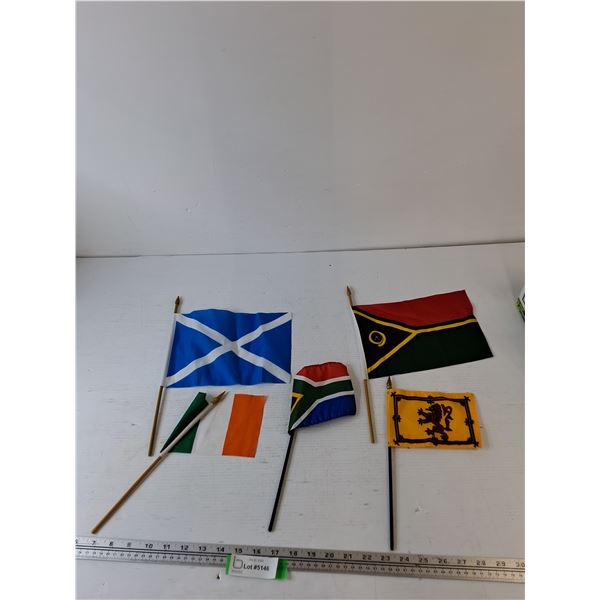 (5) Handheld Flag, Royal Scottish Standard, Ireland, South Africa, Vanatu, Scotland
