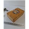 Image 9 : La Paulina Cigar Case with (2) Souvenir Spoons, Small Playing Cards, Gauze, Math Instruments, Misc