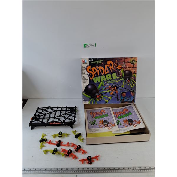 Milton Bradley Spider Wars Board Game Incomplete As-Is, Instructions, Box