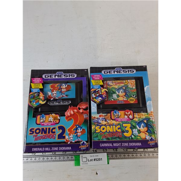 Sega Genesis Sonic 2 Sealed and 3 Opened Diorama Sets