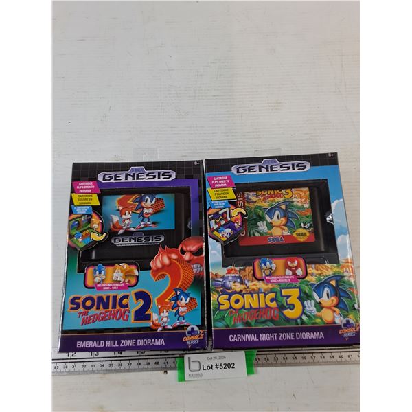 Sega Genesis Sonic 2 Sealed and 3 Opened Diorama Sets
