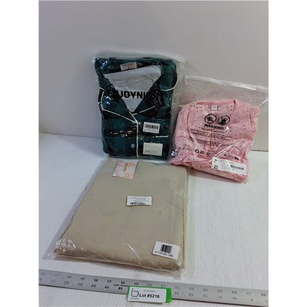 PJs (Sz. M), Girls Dress (3-4 Years), Womens Dress Pants (Sz. XL) - PJs Sealed