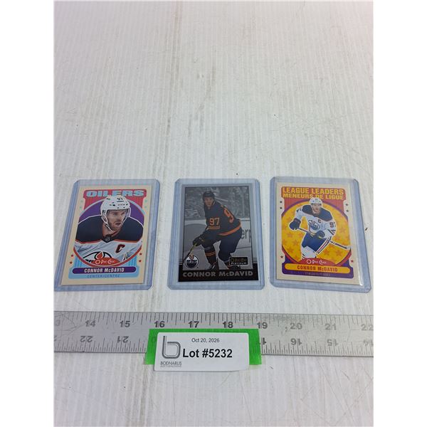 Connor McDavid Hockey Cards (3) - Cannot Authenticate