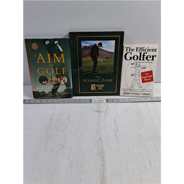 (3) Golf Instructional Books-Aim of Golf,The Scoring Zone,The Efficient Golfer