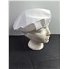 Image 4 : (1) White Pleated Cloth Chef's Hat-Mannequin Not Included