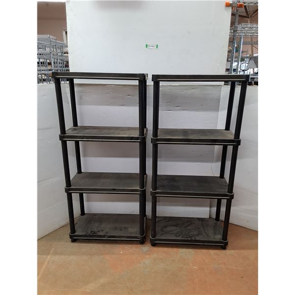 (2) Medium Plastic Shelves (24x12x52 ) - As Is, Pickup Only