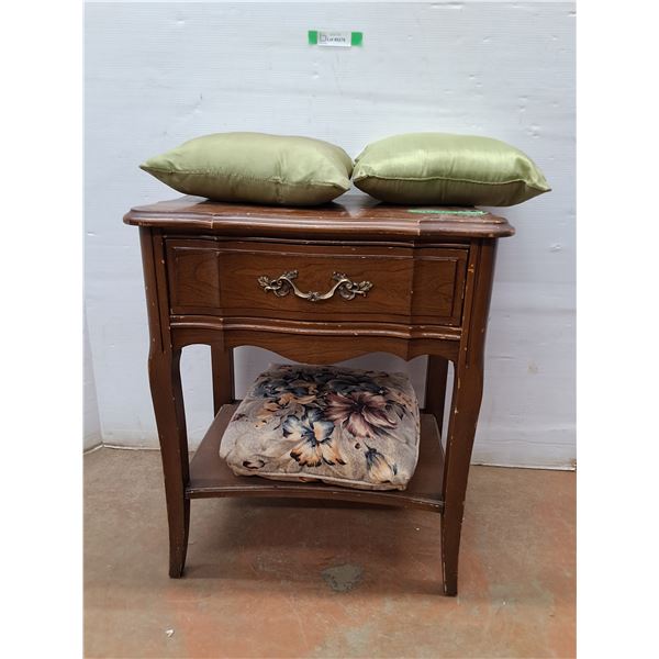 *Table w/ Shelf & Drawer (23x15x27 ) - (3) Small Pillows, Pickup Only