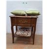 Image 1 : *Table w/ Shelf & Drawer (23x15x27") - (3) Small Pillows, Pickup Only