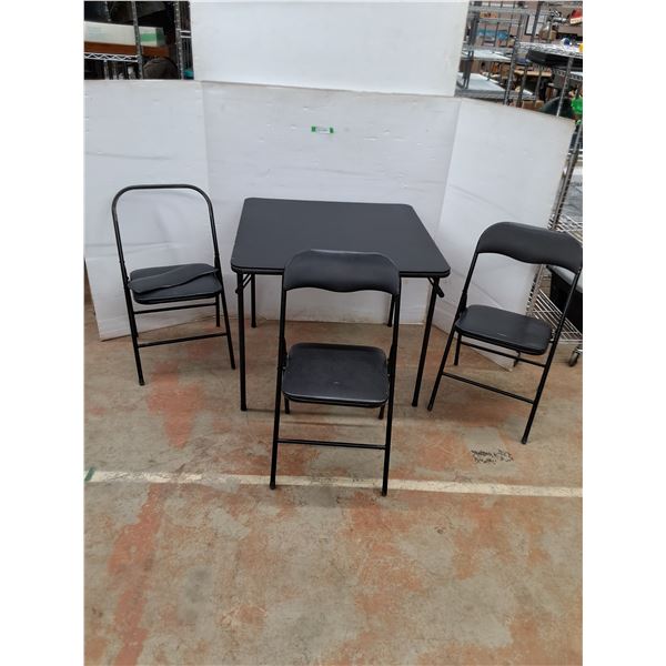 *Folding Table (34x28.5 ) & (3) Folding Chairs - As Is, Pickup Only