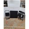Image 7 : *Folding Table (34x28.5") & (3) Folding Chairs - As Is, Pickup Only