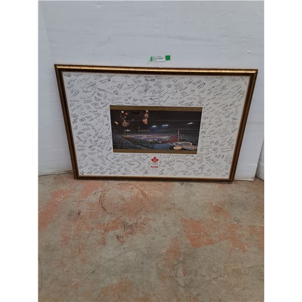 *Framed 26th Olympiad Photo & Autograph Board (41x28.5 ) - As Is, Pickup Only