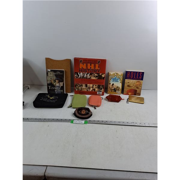 (4) Books - Pencil Case - Wallet (4) Coin Purses - As Is