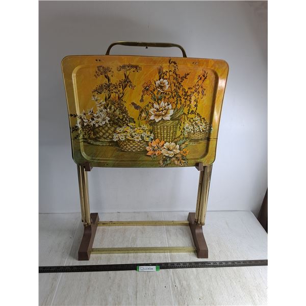 * Vintage TV Trays w/Stand - 33x22x11  - Cannot Ship