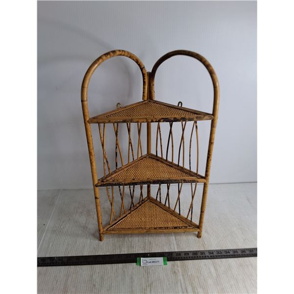 Wicker Corner Shelf - 22  x 13 , Pickup Preferred