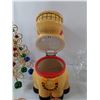 Image 12 : Metal Christmas Tree, Snow Fanily Planter Stick, Talking Horse Cookie Jar As-Is,  Candle Jar, Misc