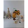 Image 1 : Metal Christmas Tree, Snow Fanily Planter Stick, Talking Horse Cookie Jar As-Is,  Candle Jar, Misc