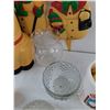 Image 5 : Metal Christmas Tree, Snow Fanily Planter Stick, Talking Horse Cookie Jar As-Is,  Candle Jar, Misc