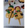 Image 9 : Metal Christmas Tree, Snow Fanily Planter Stick, Talking Horse Cookie Jar As-Is,  Candle Jar, Misc