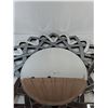 Image 2 : *Large Round Decorative Mirror and Frame With Two Cracks As-Is No Shipping