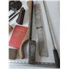 Image 7 : (3) Rasps, Assorted Abrasive Sponges and Sanding Sheets, Sheet Floorong Adhesive Spreader, Misc