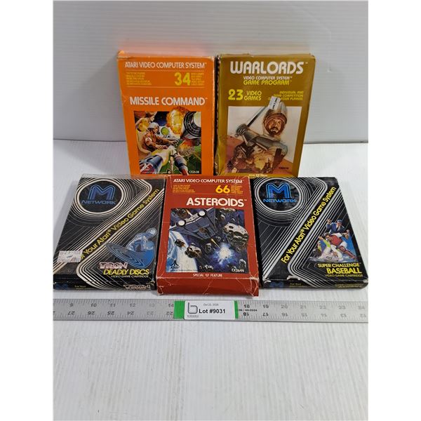 (5) Vintage Atari Game Cartridges