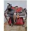 Image 1 : Vintage Western Parade Saddle in Black & Red Leather w/,Bridle & Breat Collar Pickup Only
