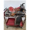 Image 4 : Vintage Western Parade Saddle in Black & Red Leather w/,Bridle & Breat Collar Pickup Only