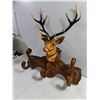 Image 2 : Vintage Faux-wood Molded Plastic Deer Head Coat and Hat Rack