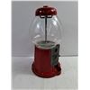 Image 3 : Vintage Carousel Gumball Machine-Red Metal Base and Clear Glass Globe