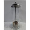 Image 2 : Vintage Glass Comb Holder Jar and Pair of Silver Stainless Steel Hair-Cutting Shears