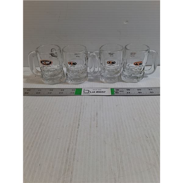 (4) Classic Mini A&W Root Beer Mugs