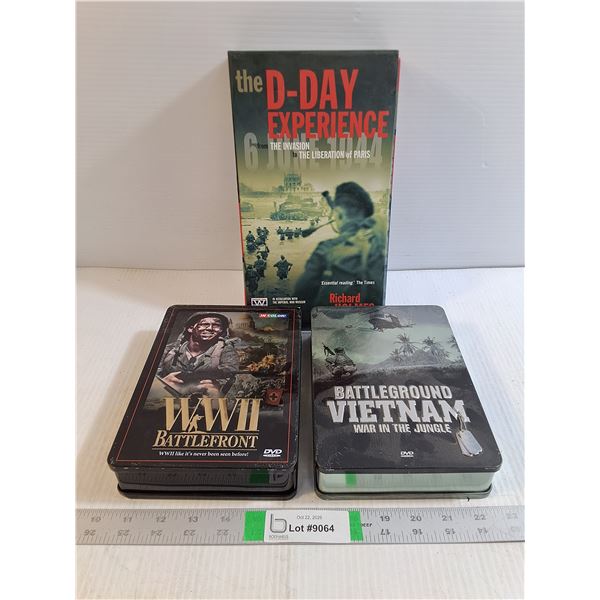 (2) DVD Colections-WW 2 Battlefront&Battleground Vietnam,D-Day Experience Book