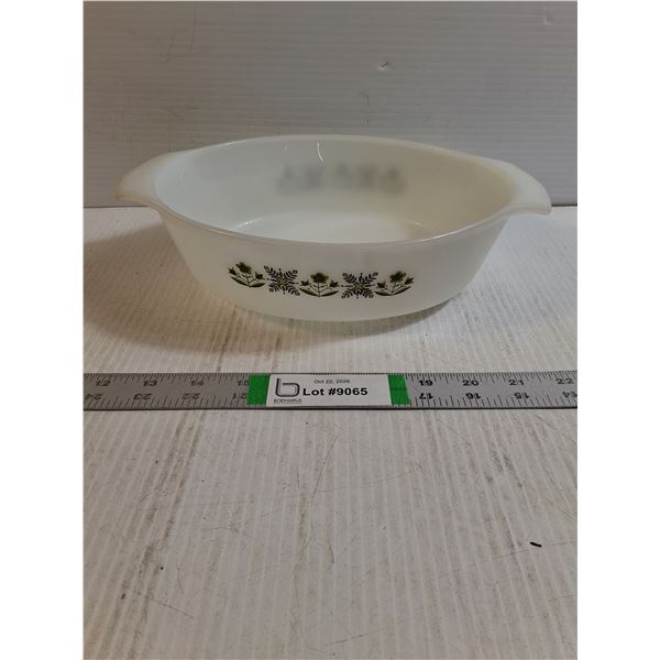 Vintage Fire King Meadow Green Casserole