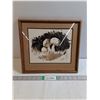 Image 1 : Vintage 1978 Framed Mushroom Art Print-13"x12"