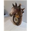 Image 2 : Vintage Ceramic Horse Head Wall Clock Featuring Horseshoe/Collar Design-working