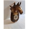 Image 3 : Vintage Ceramic Horse Head Wall Clock Featuring Horseshoe/Collar Design-working