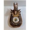 Image 6 : Vintage Ceramic Horse Head Wall Clock Featuring Horseshoe/Collar Design-working