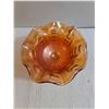 Image 4 : Marigold Carnival Glass Ruffled Compote Dish
