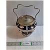 Image 1 : Antique Porcelain Biscuit Barrel with Metal Swing Handle
